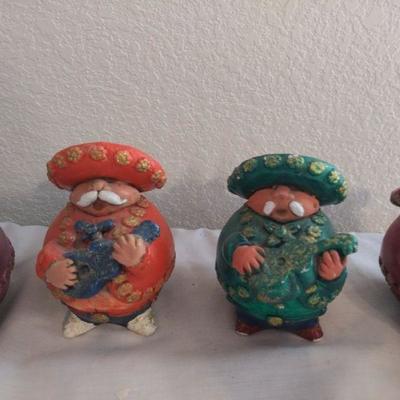 Primitive Mariachi Clay Figurines