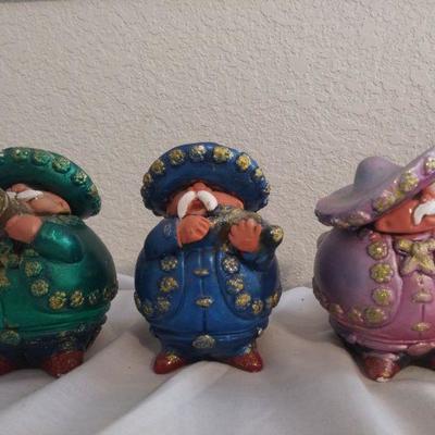 Primitive Mariachi Clay Figurines