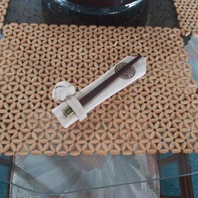 Bamboo Placemats with Chopsticks 