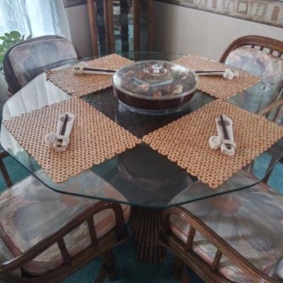 Bamboo Placemats with Chopsticks 
