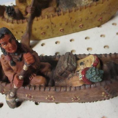 Lot 6 - Native Americans Canoeing With Dog & Eagle