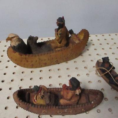 Lot 6 - Native Americans Canoeing With Dog & Eagle
