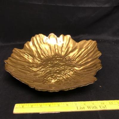 Gold-colored glass centerpiece bowl