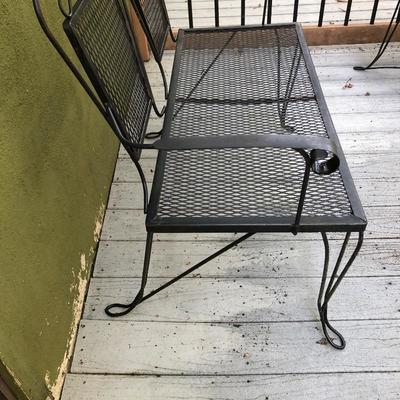 Lot 197 - Black Metal Patio Set | EstateSales.org