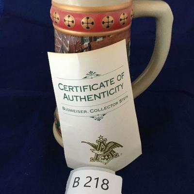 Budweiser Christmas Cup with Certificate of Authenticity (B218)