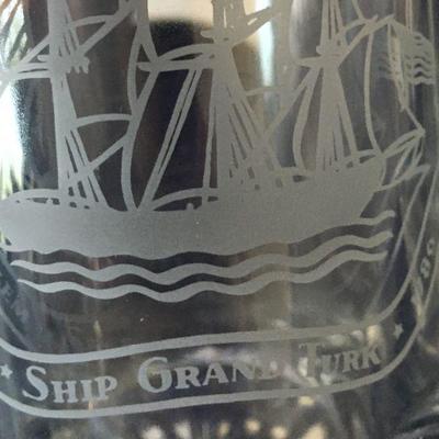 Salem Ship Grand Turk Glass Beer Stein (B272)