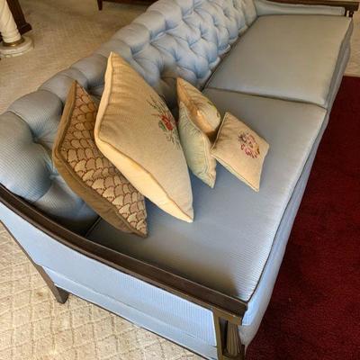 #9  VINTAGE 1960s MEDITERRANEAN STYLE SOFA  BABY BLUE