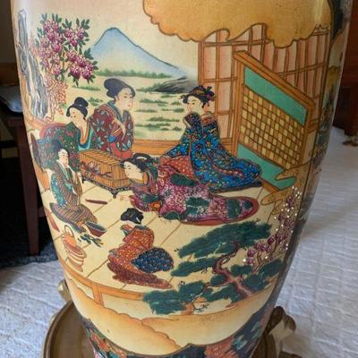 #11   MONUMENTAL SIZE JAPANESE FLOOR VASE & STAND