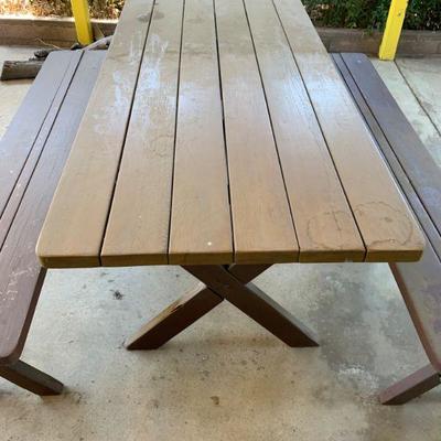 #14   REDWOOD PICNIC TABLE