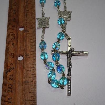 Gorgeous Aqua Blue Catholic Rosary