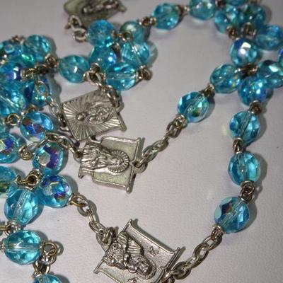 Gorgeous Aqua Blue Catholic Rosary