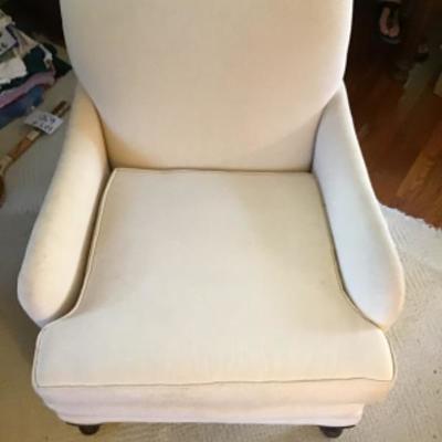 Lot # 636 Vintage Upholstered White Armchair 