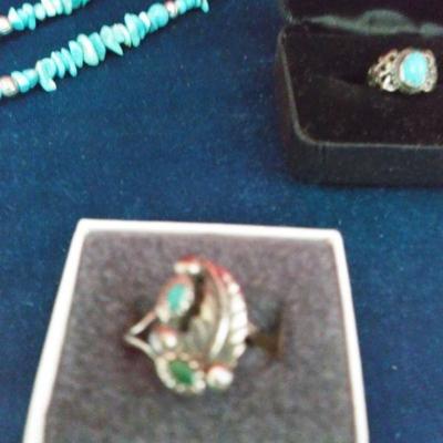 LOT 202  TURQUOISE, STERLING & GEMSTONE JEWELRY