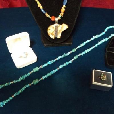 LOT 202  TURQUOISE, STERLING & GEMSTONE JEWELRY