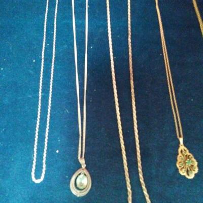 LOT 215  GOLD & STERLING CHAINS