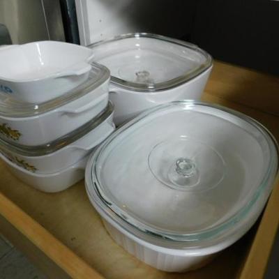 Collection of Corning Ware and Other Baking Dishes
