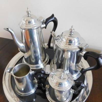 Vintage Kirk Stieff 5pc Pewter Coffee Set