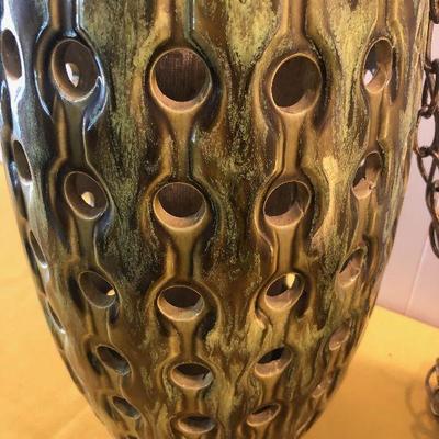 #99 Olive Green Ceramic Swag lamp
