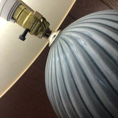 #104 Blue ceramic bedside lamp