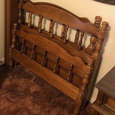 #172 Colonial Maple Wood 2 matching twin bed sets 