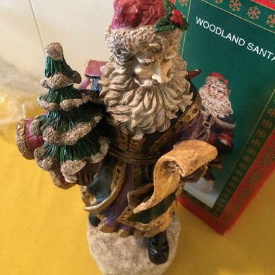 #187 Woodland Resin Santa with THE LIST 