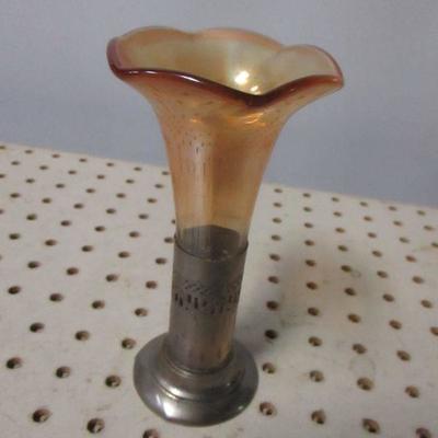 Lot 26 - Carnival Glass Bud Vase With Stand