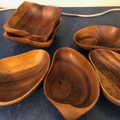 #210 MCM Wood serving bowls