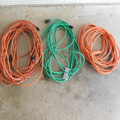 Set of Three Extension Cords Various Lengths