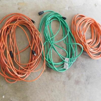 Set of Three Extension Cords Various Lengths