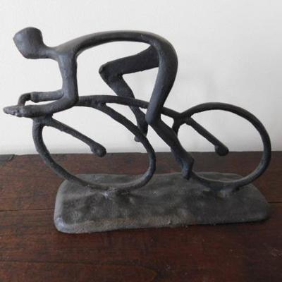 Metal Art Bicyclist Statuette 10