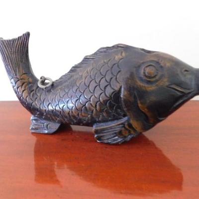 Carved Wood Asian Style Carp 10