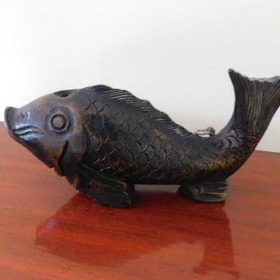 Carved Wood Asian Style Carp 10