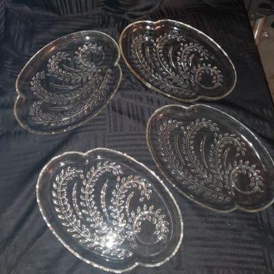 4 crystal platters