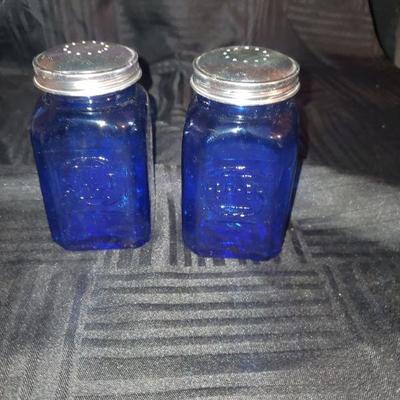 Blue Salt and Pepper Shakers
