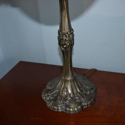 Lot 27. Table Lamp Faux glass shade