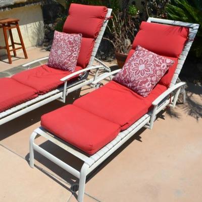 Lot 29. Two patio Lounge Chairs and cushions
