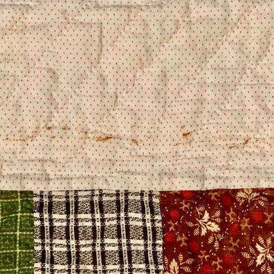 #77   ANTIQUE COUNTRY PATCHWORK QUILT TWIN BED SIZE FARMHOUSE AMERICANA