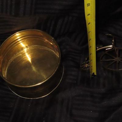 Brass Bicycle and Pot