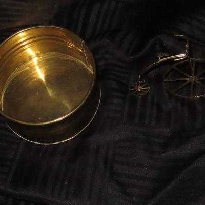 Brass Bicycle and Pot