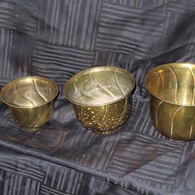 3 Brass Plant Holders