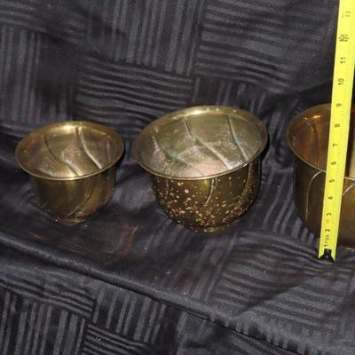 3 Brass Plant Holders