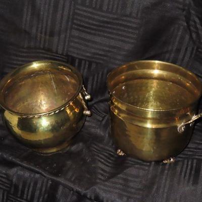 2 Large Brass Pots