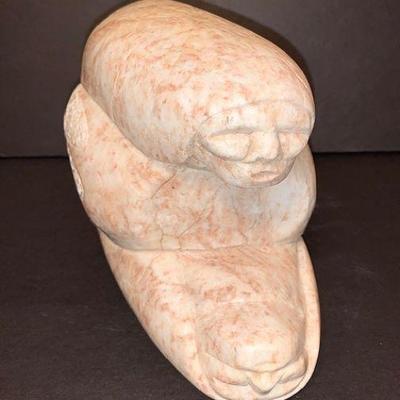 Native American Alabaster Sculpture by Harvey Bearshield Russell- 