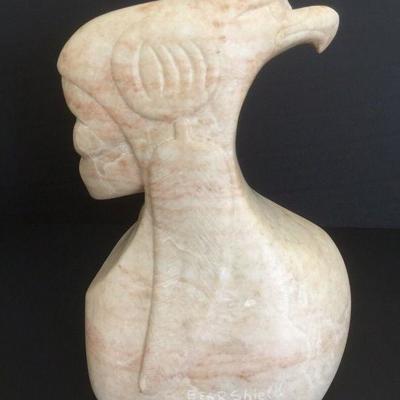 Native American Alabaster Sculpture by Harvey Bearshield Russell - 