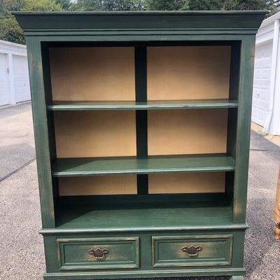 GREEN WASH FINISH BOOKCASE