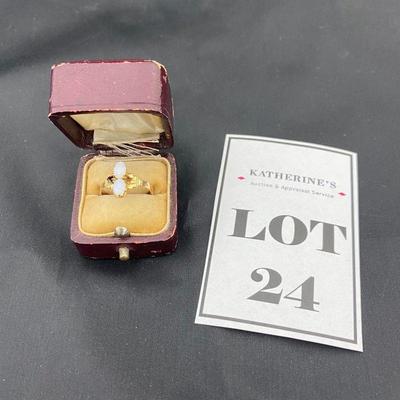 .24. Victorian Opal and Bohemian Garnet Ring