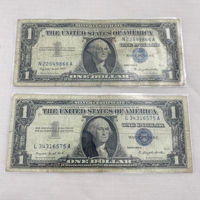 .29. Two 1957A Silver Certificates