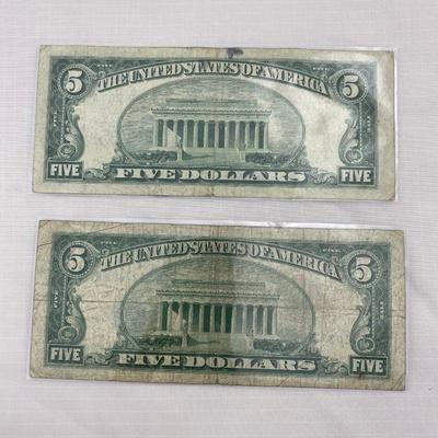 .35. Two Five-Dollar Silver Certificates