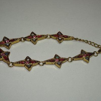 Gold Tone Rhinestone Cross Bracelet, It's Really Pretty! 