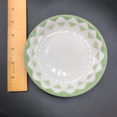 Set of 3 Shenango China Green & White Bread Plates